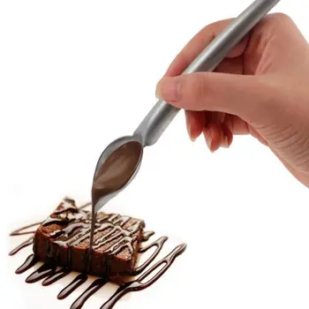 1Pcs Nehrdzavejúcej Ocele Čokoláda Lyžice Fondant Cake Decoration Pečenie Nástroje, zmrzlina, Čokoláda Dezert Dekorácie Lyžica
