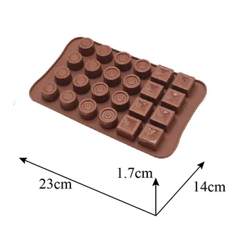 1Pcs Silikónové Chocolat Formy Fondant Plesní - 24 Otvory Candy Tvar Silikónové Formy na Mydlo Plesní - Náhodné Farby - Cake Zdobenie 62346