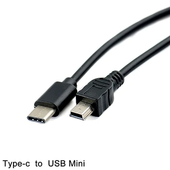 1pcs USB Typu C 3.1 Muž Na Mini USB 5 Pin B Samec Konektor Converter OTG Káblik Dátový Kábel pre Macbook Mobile 30 cm 73094