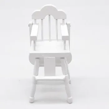 1：12 miniatúrny domček pre bábiky mini white výška podpätku jedálenské stoličky - ob11