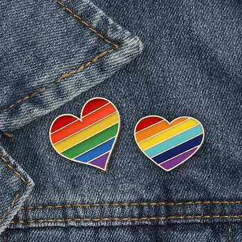 2-3KS/Set LGBT Dizajn Smalt Kolíky Dúhová Vlajka Láska Srdce Prsty Tvorivé Brošne Klopě Pin Gay Lesbické Ženy Odznaky Šperky
