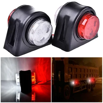 2 KS 10~30V 8 Led Red White Dvojité Bočné Obrysové Svetlá LED Strane Značka Výstražné Svietidlo pre Príves Auto Truck Vhicles Chvost Led Svetlo