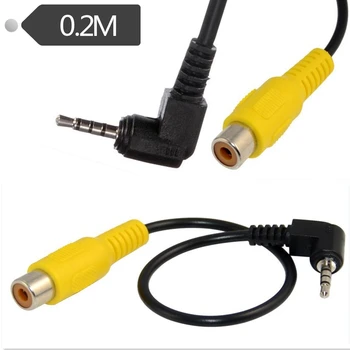 2 ks 2,5 mm Stereo Male RCA Samica Adaptér Kábel pre Automobilové DVR Kamery GPS, atď