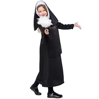 2 ks Dievčatko Klasické Mníška Oblečenie Halloween Kostým Maškarný Party Šaty Vhodné pre 4-9 Rokov 9088
