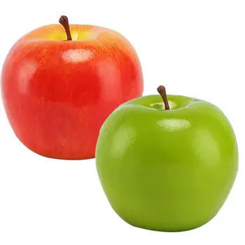 2 ks Krásne Apple Falošné Umelé Ovocie Modelu Dom Kuchyňa Party Dekorácie Domov Ozdoby Formy Na Predaj Nový Príchod