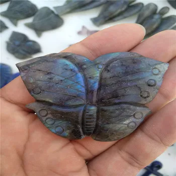 2 palce Prírodné labrador kamenné plastiky z motýľov sú veľmi živé