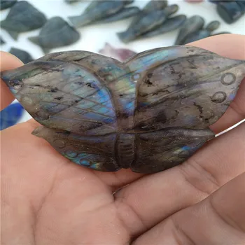2 palce Prírodné labrador kamenné plastiky z motýľov sú veľmi živé