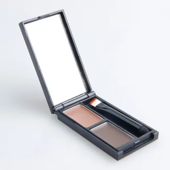 2 V 1, Hnedé, Čierne Obočie Prášok Vodeodolný Make-Up Dlhotrvajúci Očný Obočie Cream Kozmetika Kefa+Zrkadlo
