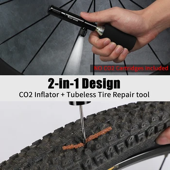 2 v 1 Mini Bike Čerpadla CO2 Nafukovacím Požičovňa Bezdušové Pneumatiky Repair Tool Presta & Schrader Ventil MTB Cyklistické Čerpadlo Vzduch