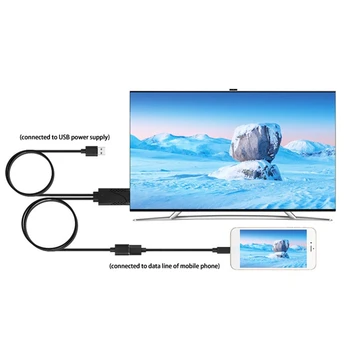 2 v 1 Obrazovky Kábel USB Female na HDMI Mobilného Telefónu na TV Širokú Kompatibilitu Vhodné pre Android a Apple