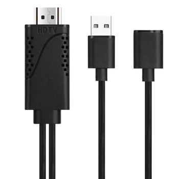 2 v 1 Obrazovky Kábel USB Female na HDMI Mobilného Telefónu na TV Širokú Kompatibilitu Vhodné pre Android a Apple