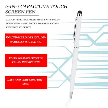 2 V 1 Univerzálny Nerez Kapacitný Crystal Dotykový Displej dotykové Pero & Guľôčkové Pero Pre Tablet PC, Telefón