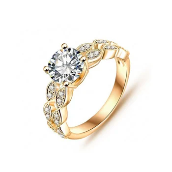 2 vrstvový Okrúhly Zirkón Nádherné Zapojenie & Snubné Prstene pre ženy zlato strieborná farba žena Crystal Šperky najvyššej kvality krúžok 41908