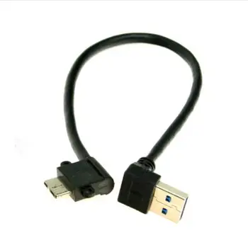 20 cm Až Uhle 90 Stupňov v Pravom Uhle USB 3.0 Micro 10Pin Kábel Vysokej Kvality pre Mobilný telefón & Pevný Disk SSD CY Kábel