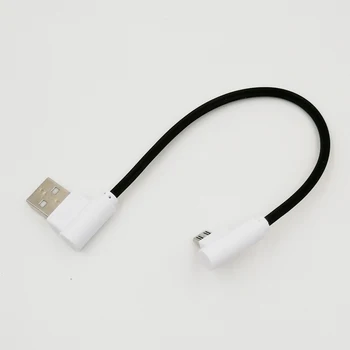 20 cm Micro USB Krátky Kábel 90 Stupňov Rýchle Nabíjanie Nabitie Dátový Kábel Micro USB Hry Kábel pre Napájanie Banky v Maloobchodnom balení