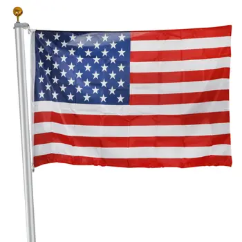 20 stôp Výkres Vlajka Pól Loptu Top Kit 16 Rozchod & 3'x5' NÁS vyslobodil Americkej Vlajky Auta