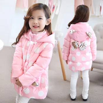 2017 Nové Zimné Dieťa Kórejský Roztomilý Princezná S Kapucňou Bavlna Pribrala Kabát Dievčatá Outwear 23305
