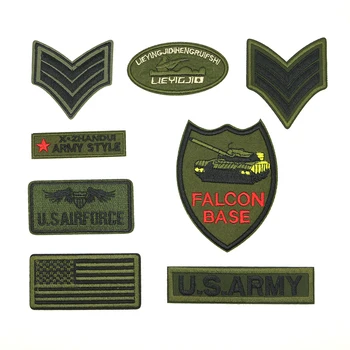 2018 Nové 1 ks Železa-na Starožitný Zelená Odznak taktické Nádherné ručné DIY patch D-035