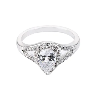 2018 nové módne dámy prsteň strieborný, prírodný krištáľ zirkón nevesta svadobné zirkón bijoux femme anillos prstene pre ženy šperky