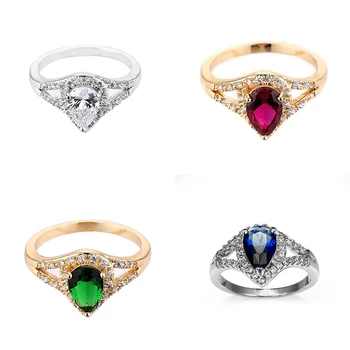 2018 nové módne dámy prsteň strieborný, prírodný krištáľ zirkón nevesta svadobné zirkón bijoux femme anillos prstene pre ženy šperky