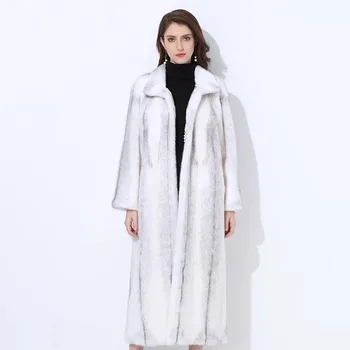 2018 Značky luxusné ženy prírodné noriek kožušiny bunda dlhé štýl s oknami elegantná dáma vysokej kvality Dovážaných zimná srsť srsť