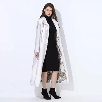 2018 Značky luxusné ženy prírodné noriek kožušiny bunda dlhé štýl s oknami elegantná dáma vysokej kvality Dovážaných zimná srsť srsť