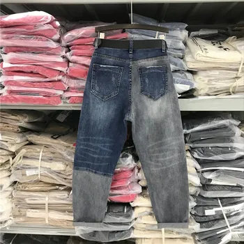 2019 jar a v lete nové voľné šitie džínsy ženy list, výšivky hárem nohavice H275