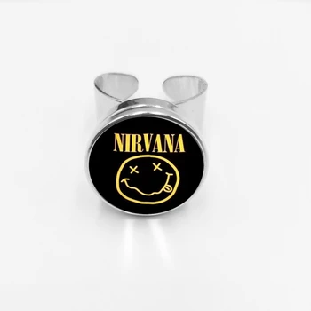 2019 / Móda Nové najpredávanejšie Otvoriť Krúžok Rocková Kapela Úsmev Nirvana Sklo poistný Krúžok Mužov a Ženy Šperky Darček Veľkoobchod