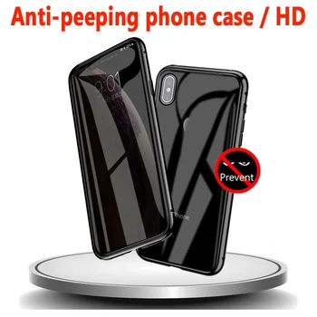 2019 Nové Anti-peeping Magnetické Telefón Prípade Dvojité Bočné Tvrdeného Skla Screen Protector Pre iphone 7 8 Plus x xr xs xs max