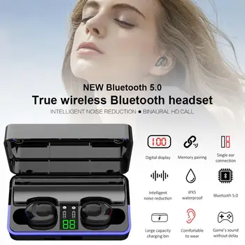 2019 Nové Bezdrôtové Bluetooth Slúchadlá 5.0 In-ear Slúchadlá Digitálny Displej 6D Priestorový Zvuk IPX6 Nepremokavé Športové Slúchadlá