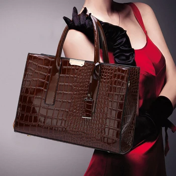 2019 Nový Krokodílej Vzor Lady Kabelka Európskej American Fashion Ženy Tote Bag Veľkú Kapacitu Ramenný Bežné Crossbody Taška 16176