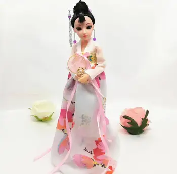2019 Tradičné Čínske Dievčatá Bábiky Hračky Dávnych Zberateľskú Nádherné Vintage Štýl Princezná Etnických Bábiku Šaty s 30 cm ZL131