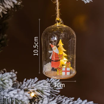 2020 Instagram Vianočné Dekorácie Dediny Vianočný Darček Santa Claus Sklenené Závesné Osvetlenie Transparentné Okno Strany Ozdoby E5