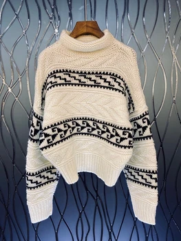 2020 jeseň a v zime novej dámskej módy vysoká krku sveter s dlhým rukávom 1214