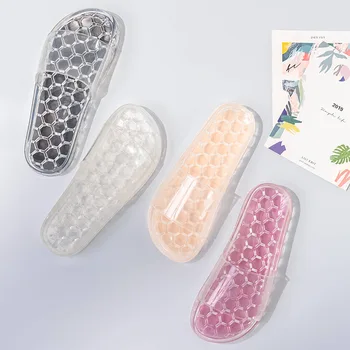 2020 Letné Topánky, Papuče Ženy roztomilý Crystal Jelly Farba Transparentná otvorené Prst Flip Flops Jasné Vonkajšie Pláži Listov Sandále