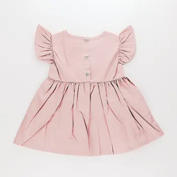 2020 Nové Baby Girl Dress Farbou Wild Čipky bez Rukávov Skladaný Letné Šaty, Ružové A Červené Víno 11522
