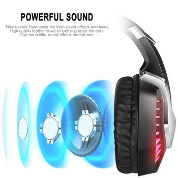 2020 Nové J30 Herné Headset S Mikrofónom 2M Káblové Stereo Bass Slúchadlá USB Farebné Svetielka LED Svetlo POČÍTAČ Slúchadlá