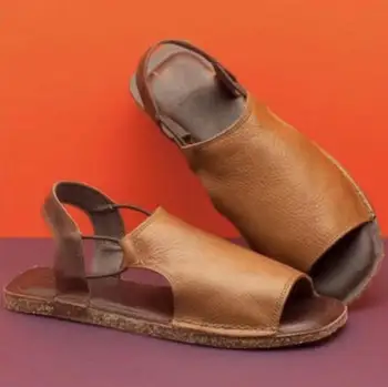 2020 Nové Letné Sandále Ženy Dámy Ploché Komfortné Členok Duté Okrúhle Prst Sandále Mäkké Jediným Topánky Sandalias Mujer 2019