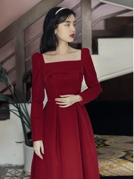 2020 nové módne oblečenie pre ženy Plnom znení-Line Vintage šaty pre ženy šaty červené