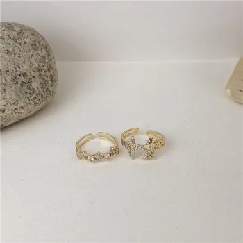 2020 Nové Módne Star Drahokamu Krúžky Jemné Jednoduché Zladenie Kovové Trendy Prstene pre Ženy, Dievčatá, Snubné prstene, Šperky