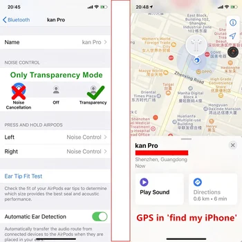2020 nových Síl Senzor AP3 1:1 Farebné Pro s Názvom Zmena GPS Bezdrôtové Nabíjanie štupľov