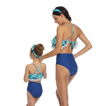 2020 plavky ženy a dievčatá rodič-dieťa dva kusy plavky high-pás kúpanie prímorské plávanie lotus J2003