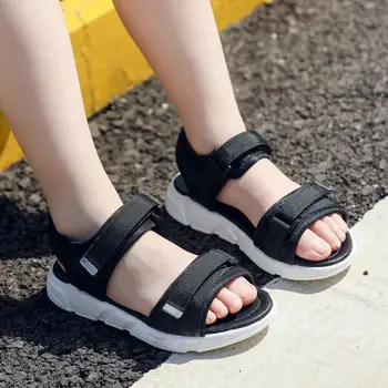 2020 Veľkoobchod Chlapci Nubuk Kožené Sandále Módne Deti Letné Byty Jednej Topánky Deti Antislip Jediným Sandále