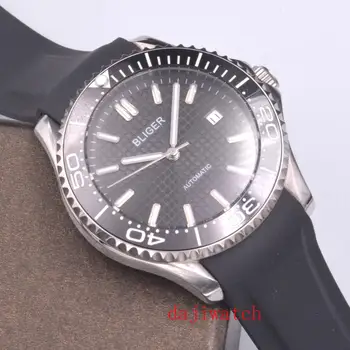 2020Bliger nové 41mm Gumové pásky luxusné pánske hodinky modrá dial sapphire crystal blue Keramické Spin Rámu Automatické mechanické watche