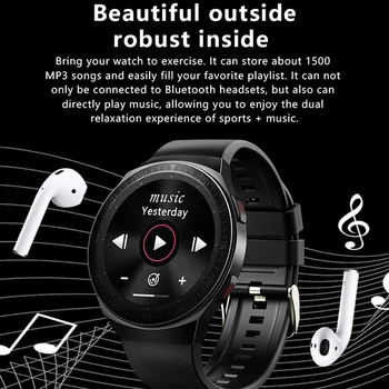 2021 Bluetooth Hovor Prehrávač Hudby Smart Hodinky Mužov 8G Pamäť Hudba Smartwatch plne Dotykový Displej Nahrávania Náramok pre IOS a Android