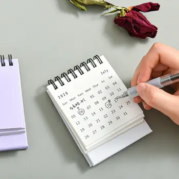 2021 Jednoduché Jednofarebné Mini Kalendár Tvorivé Prenosné Stolové Kalendáre Notebook Denný Plán Planner 165555