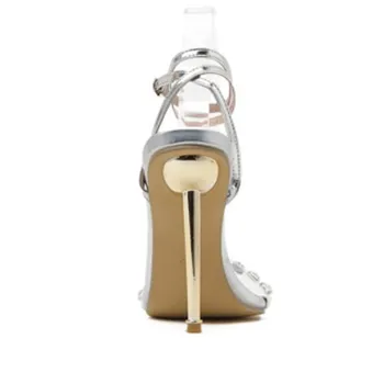 2021 new horúce predaj online celebrity crystal dámske sandále transparentné dámy topánky vysokej kvality letné 12 CM bodce 4-10 11