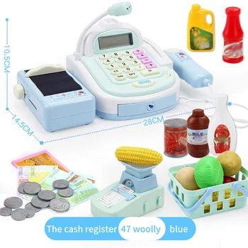 2021 Predstierať, že Hrať Dom Hračka Detí Simulácia Supermarket pokladne Inovovaná Verzia S Elektronickým Rozsahu Dieťa Hračky
