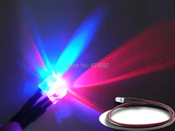 20pcs 5mm Kolo Top Red & Blue Flash Prewired led Vopred Káblové LED Svetlo, Žiarovka Kábel Diódy DC12V Na Loď/Auto/Strom Dekorácie