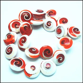 20pcs prírody červená shell perly shell reťazce okrúhly tvar, veľkosť 20 mm pre náramky, takže perleť sea shell voľné korálky uniq
